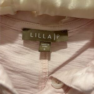 Lilla P Soft Pink Collared Shirt size small